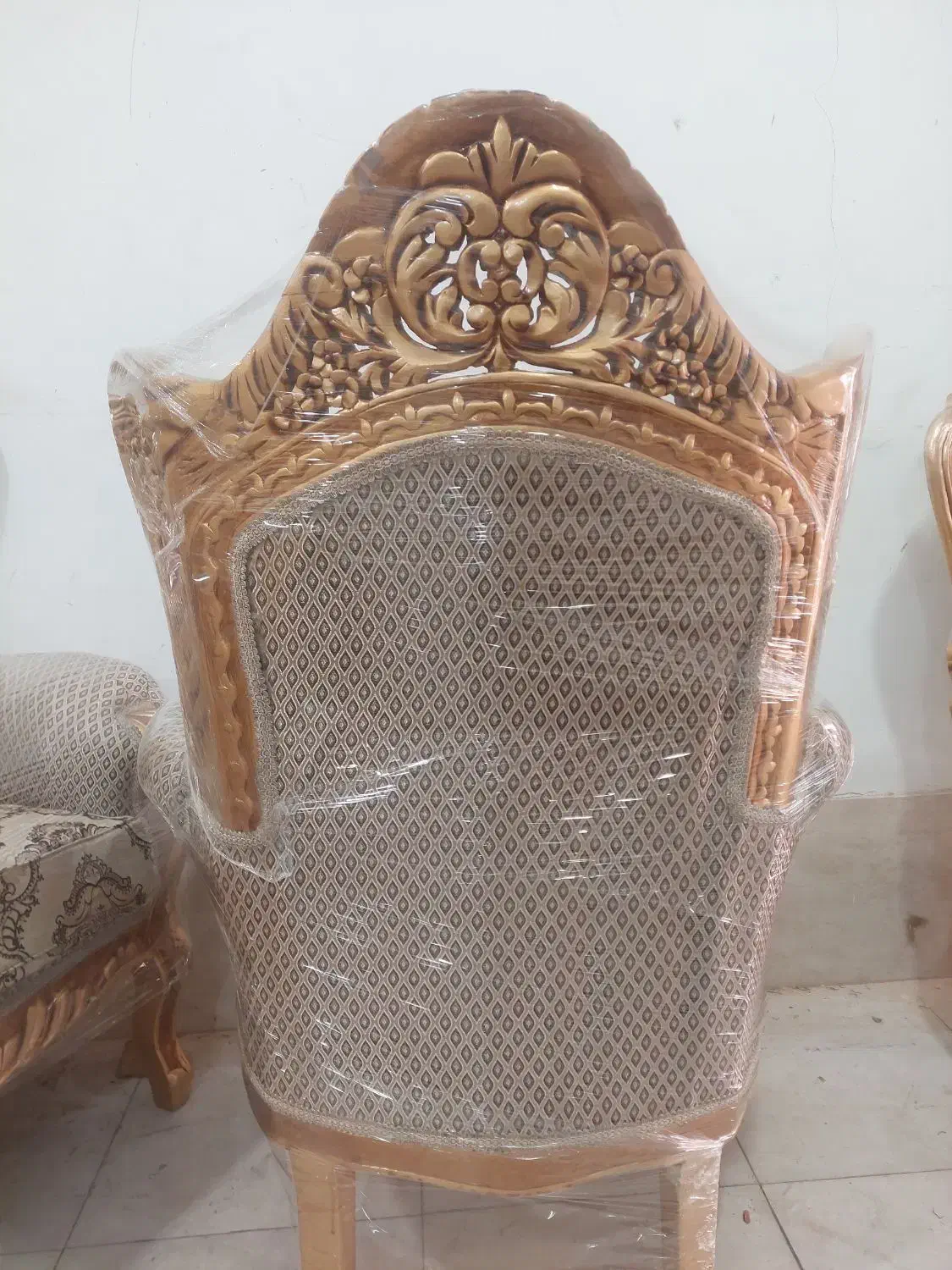 مبل سلطنتی ۹ نفره شاه نشین تمام منبت راش ورق طلا|مبلمان خانگی و میز عسلی|قزوین, |دیوار