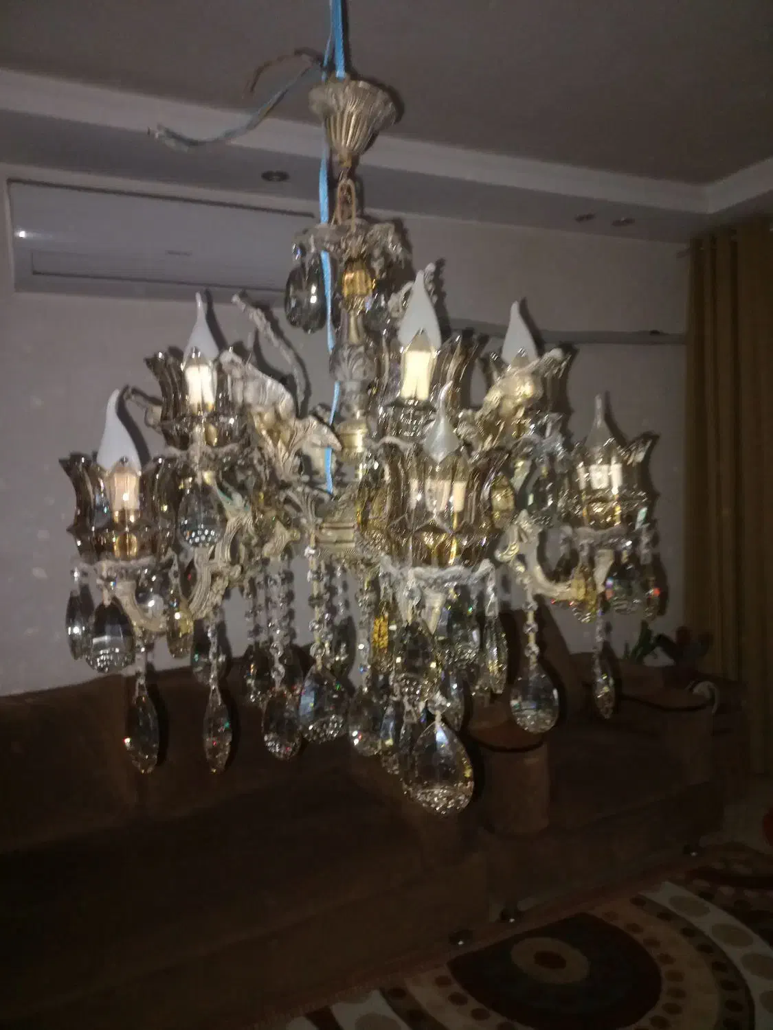 لوستر تمام برنجی به فروش|لوستر و چراغ آویز|رشت, استقامت ۲|دیوار