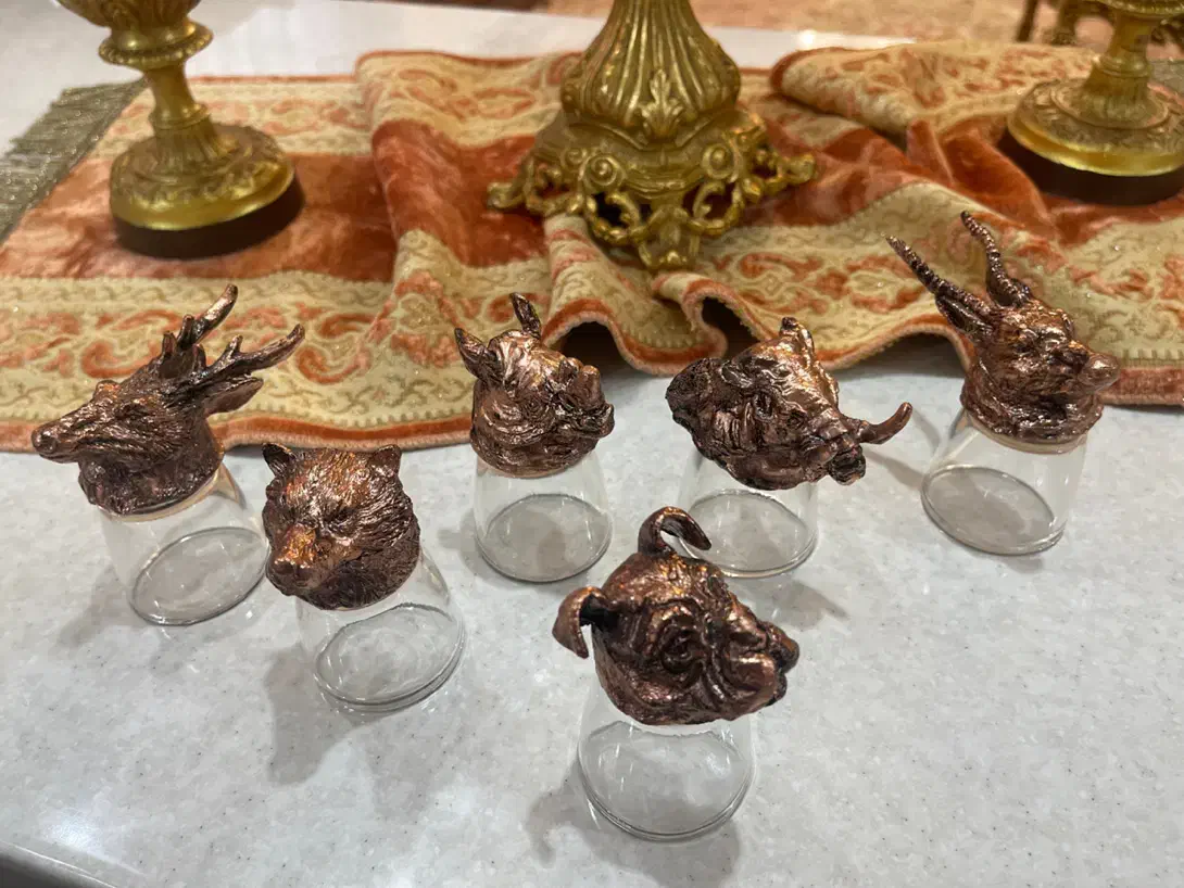 یک دست شات کریستال سر حیوانات|ظروف سرو و پذیرایی|تبریز, |دیوار