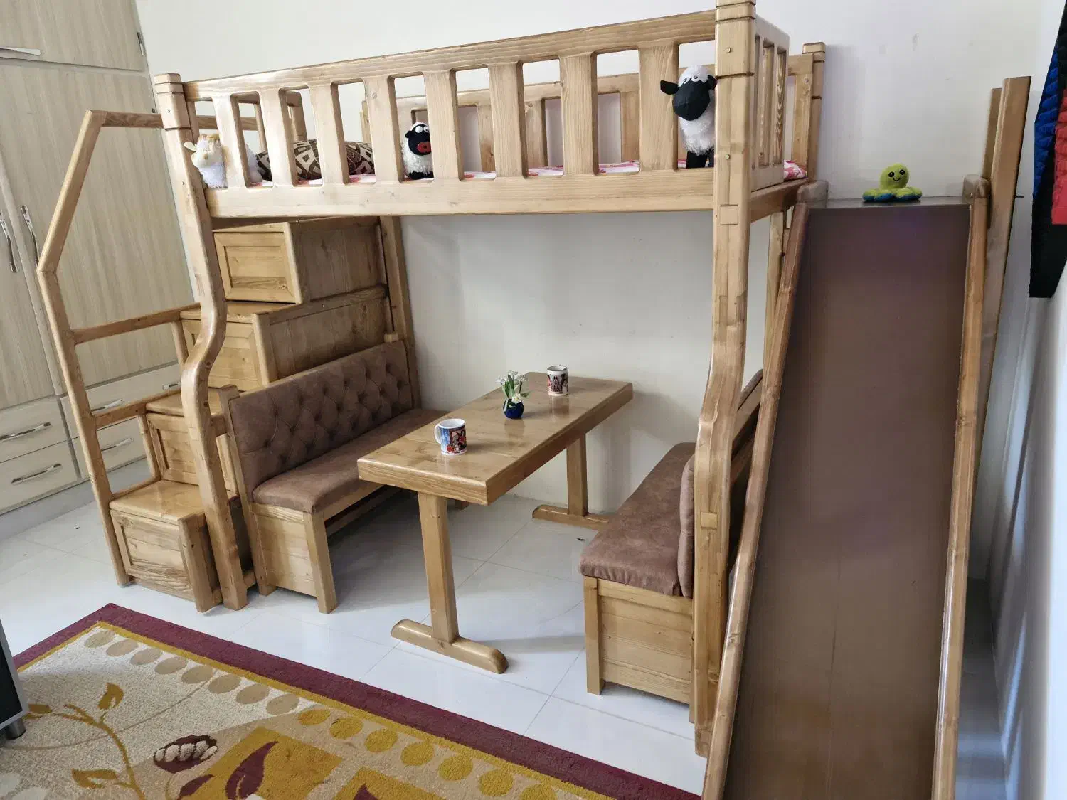 تخت خواب تمام چوب بدون خطو خش نو نو|تخت و سرویس خواب|کاشمر, |دیوار