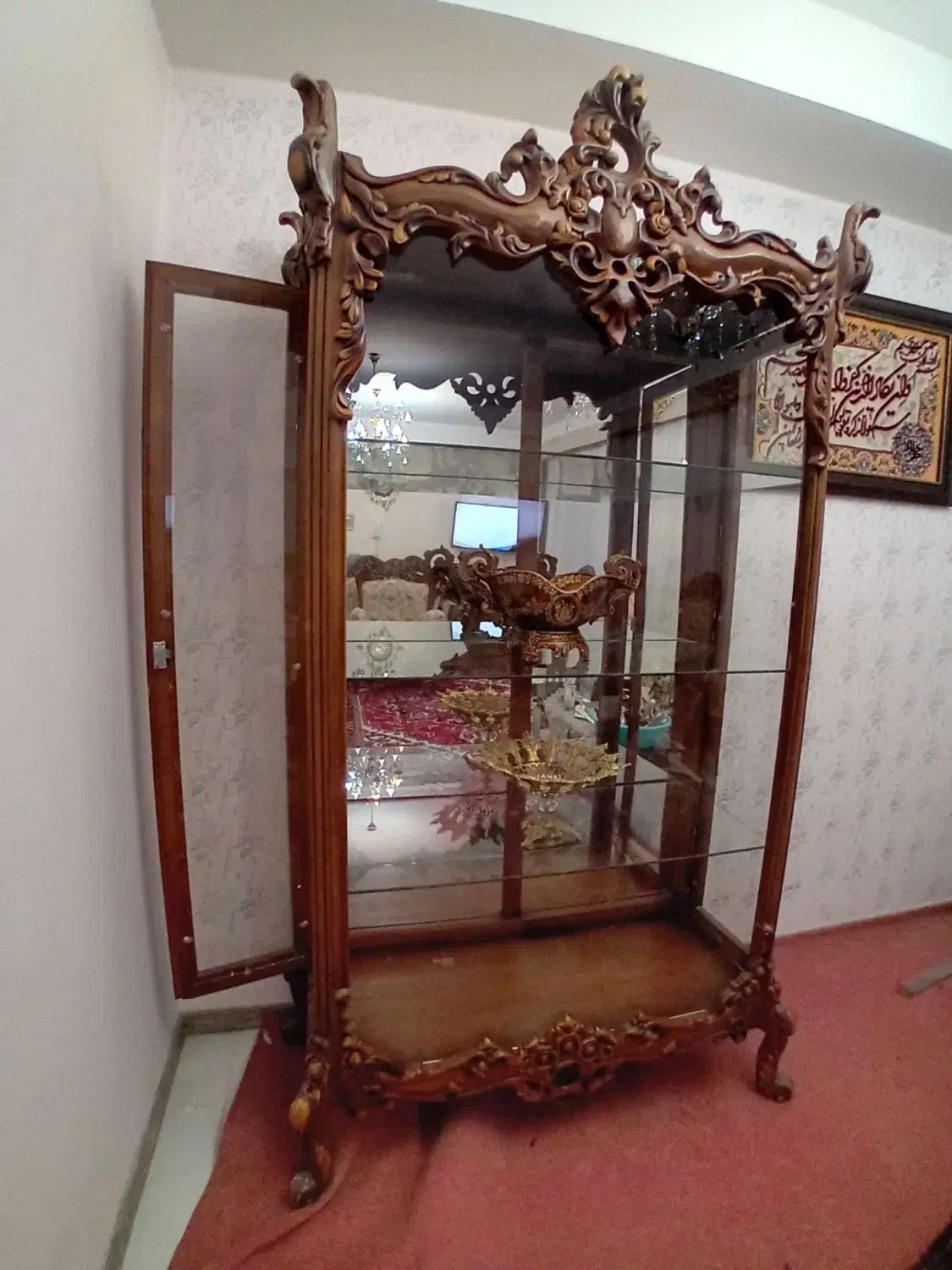 بوفه چوب گردو|بوفه، ویترین، کنسول|سهند, |دیوار