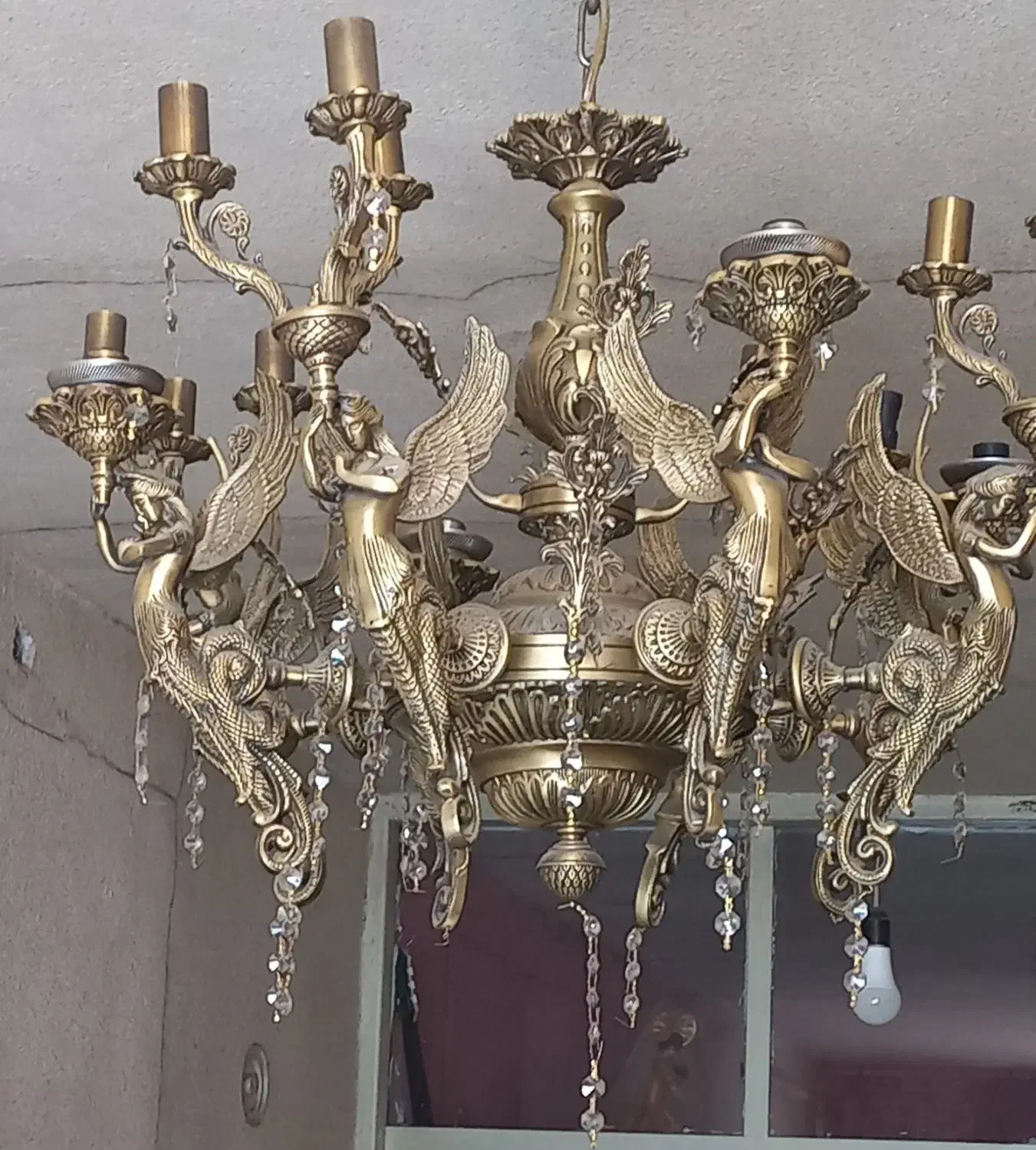 لوستر برنجی|لوستر و چراغ آویز|اراک, |دیوار