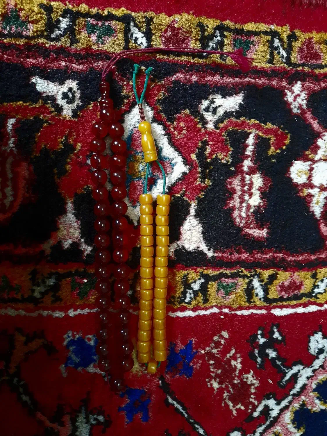 دوعدد تسبیح اصل سندلوس کهربایی|جواهرات|تبریز, |دیوار