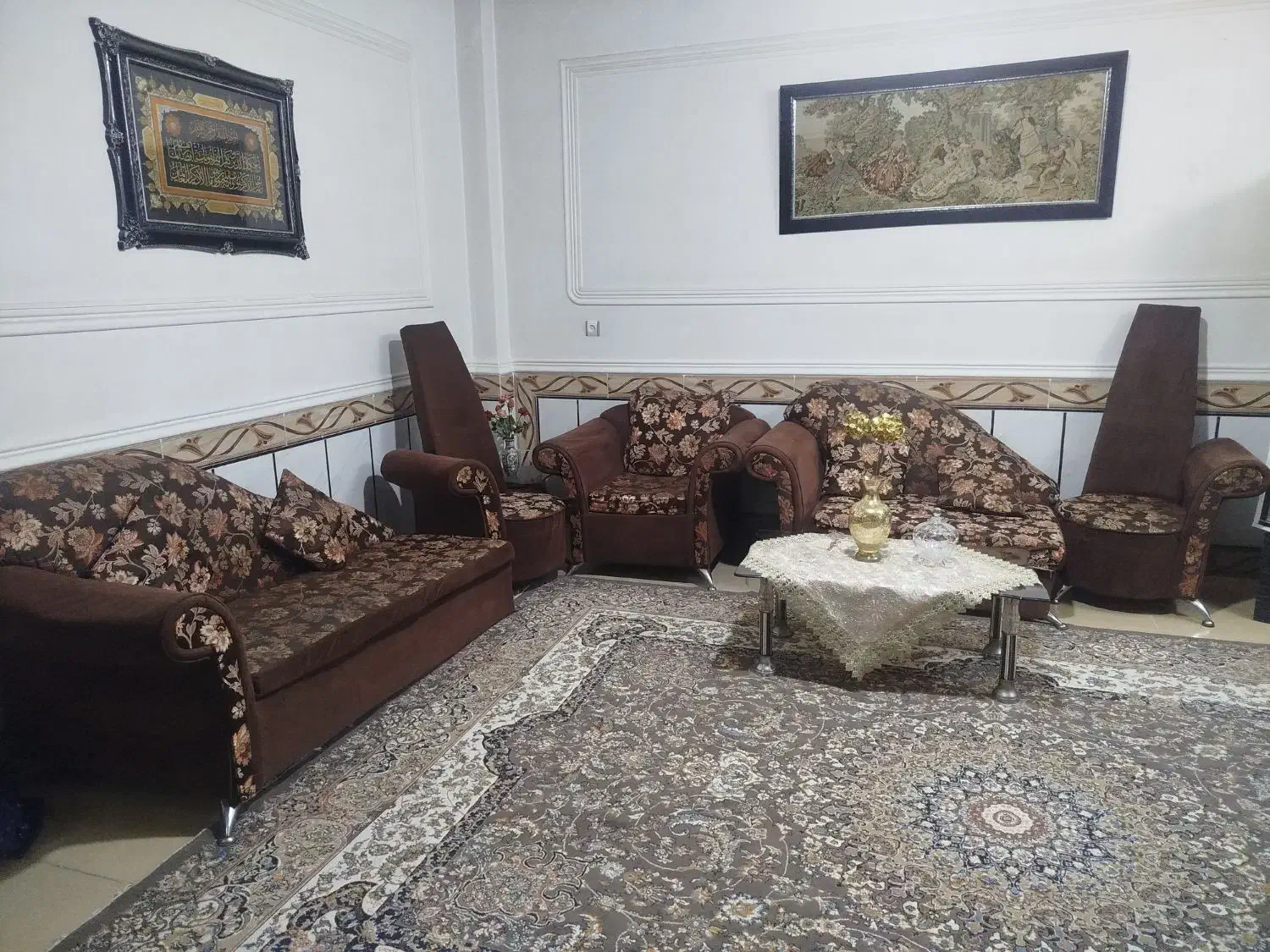 مبل کلاسیک با پارچه ی ترک|مبلمان خانگی و میز عسلی|خان ببین, |دیوار