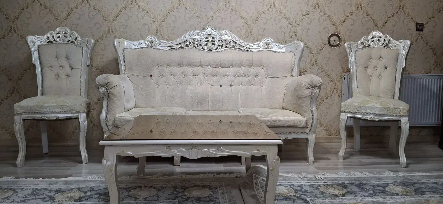 مبل نه نفره چوب گردو|مبلمان خانگی و میز عسلی|اردبیل, |دیوار