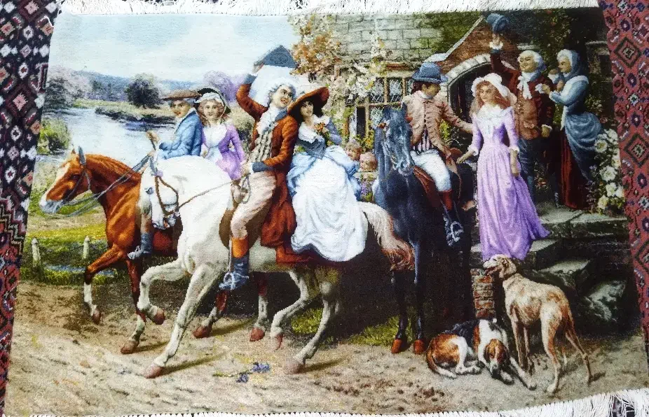 تابلو فرش دستبافت بدرقه عروس|تابلو فرش|اردبیل, |دیوار