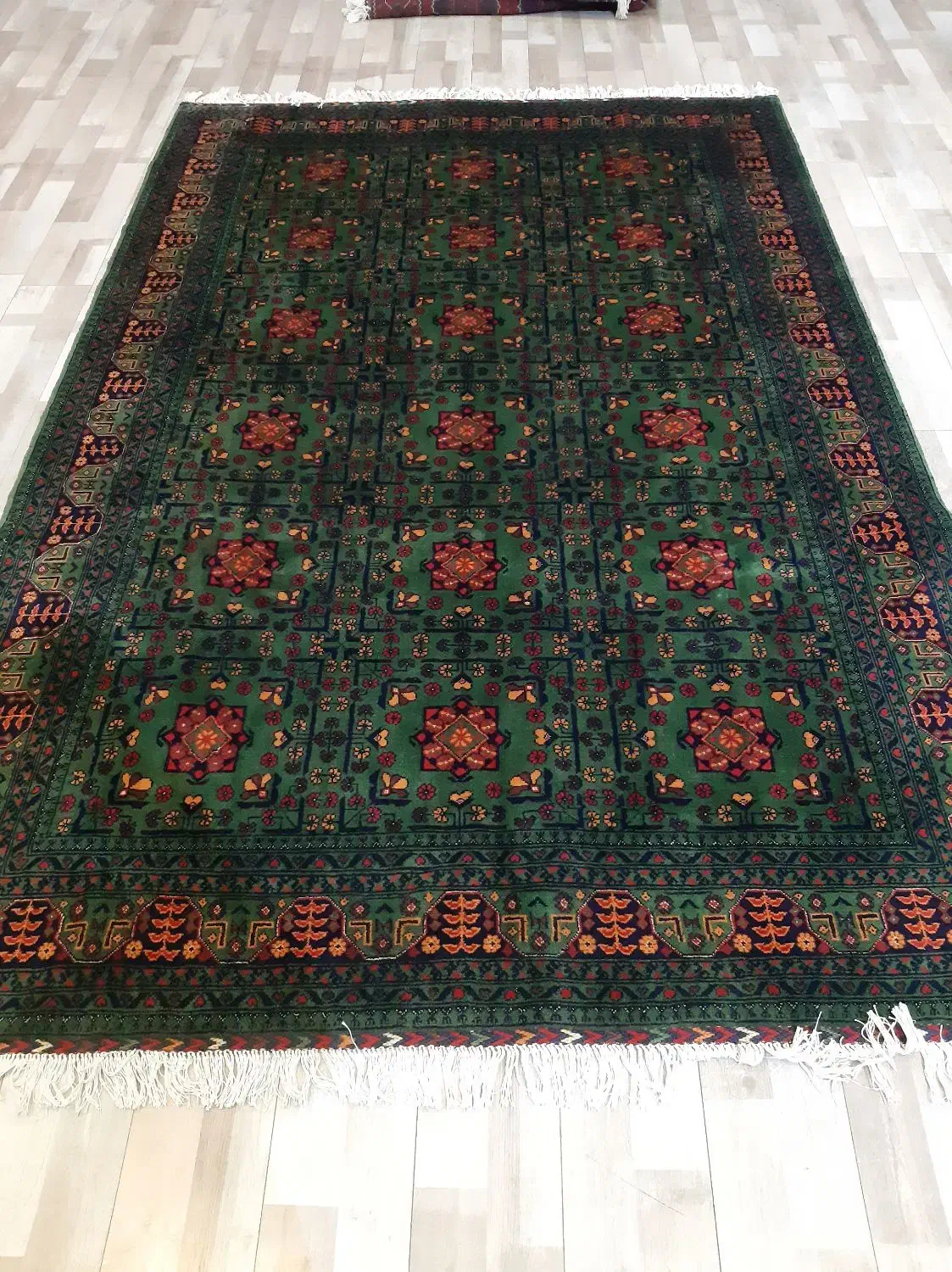 ۶ متری تمام کرک سبز رنگ طبیعی ریز بافت|فرش|تهران, حر|دیوار