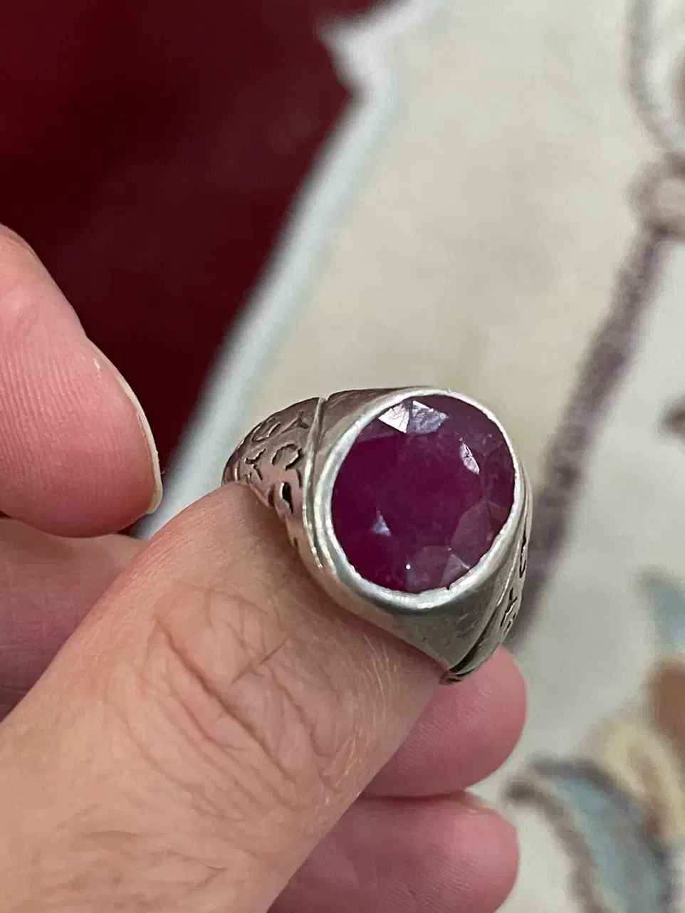 انگشتر یاقوت کهنه سافایر ارغوانی بسیار خاص کمیاب|جواهرات|تهران, وردآورد|دیوار