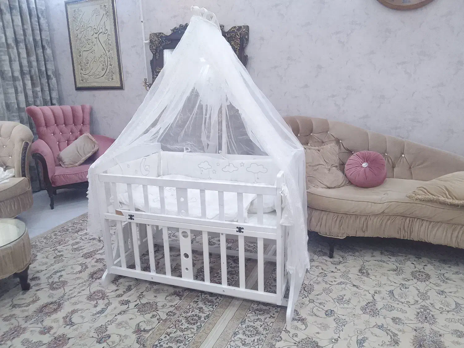 تخت کودک کنار مادر|تخت و سرویس خواب|قزوین, |دیوار