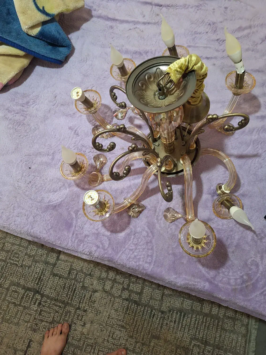 سالم سالم لوستر ۲ عدد هستن برنز هستن|لوستر و چراغ آویز|رباط‌کریم, رباط‌کریم|دیوار