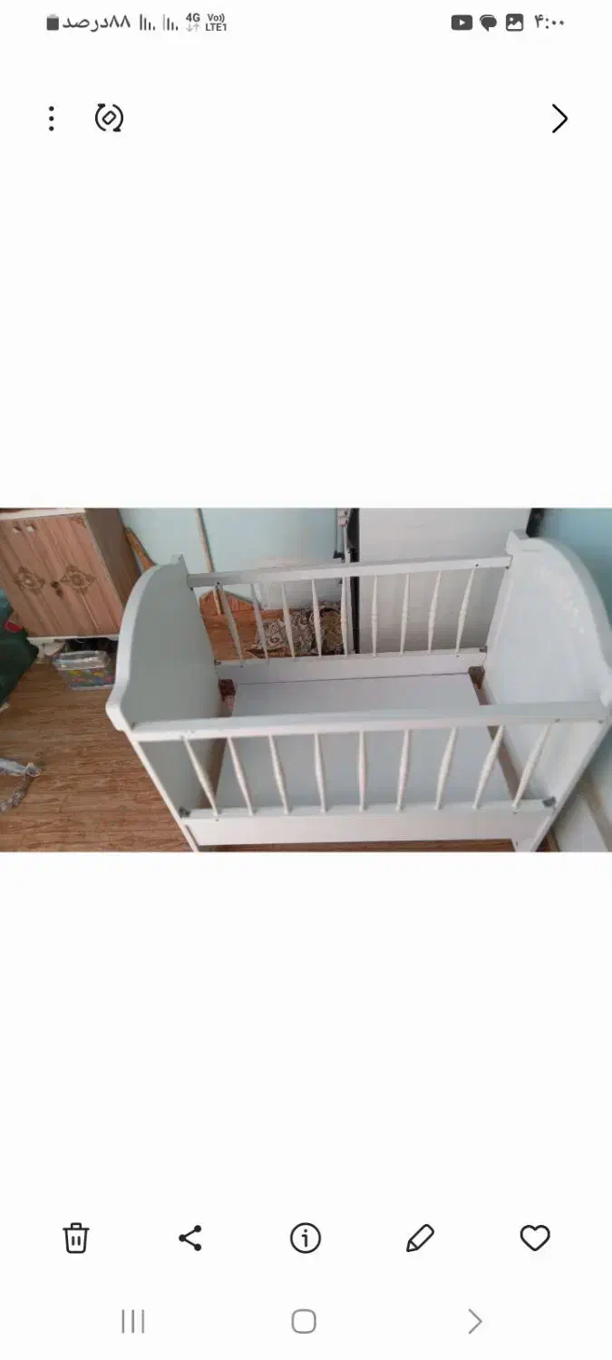 تخت بچه از یک سال تا۵سال نرده هم داره|تخت و صندلی بچه|آبیک, |دیوار