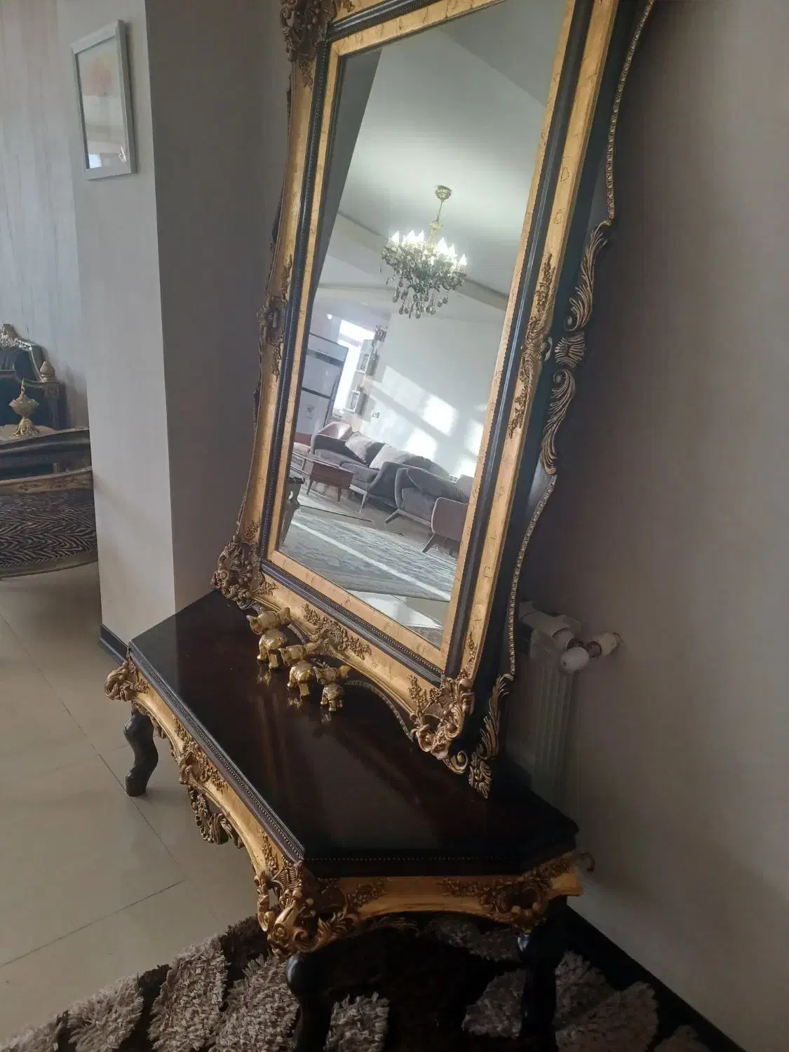 میز آینه ورق طلا|آینه|قدس, شهرقدس|دیوار