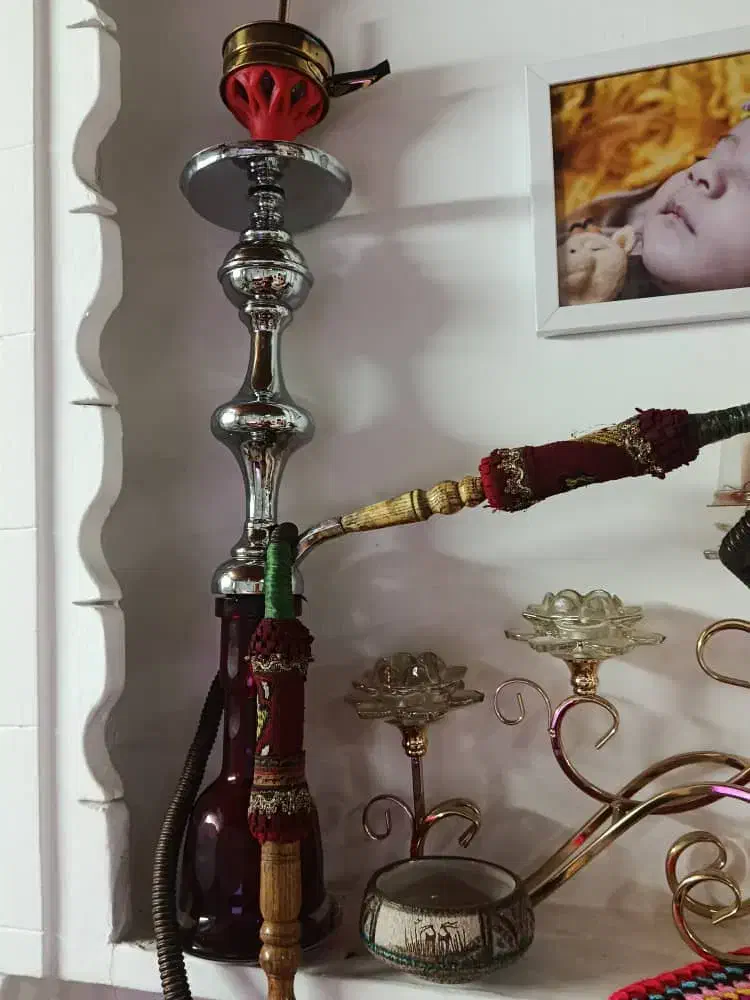 قلیان برنجی آبکاری طلا و کروم|صنایع دستی و سایر لوازم تزئینی|امیرکلا, |دیوار