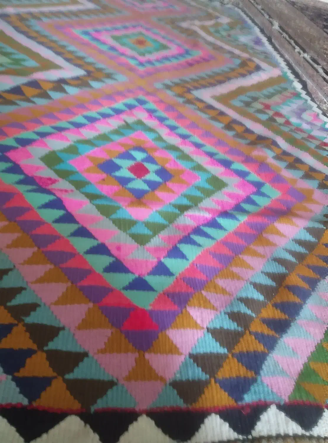 گلیم دست بافت قدیمی|گلیم، جاجیم، گبه|کوهدشت, |دیوار