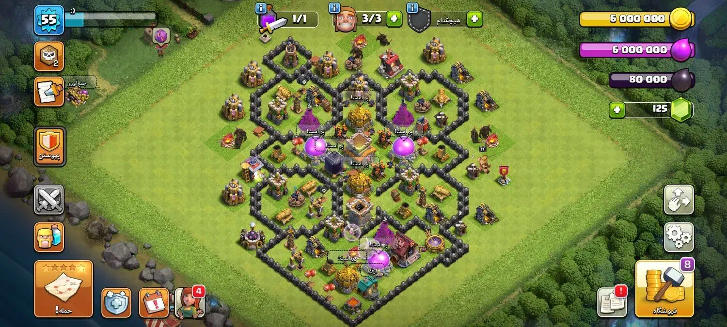 دو عدد اکانت کلش آف کلنز طاق فری فایر|کنسول، بازی ویدئویی و آنلاین|پارسآباد, |دیوار