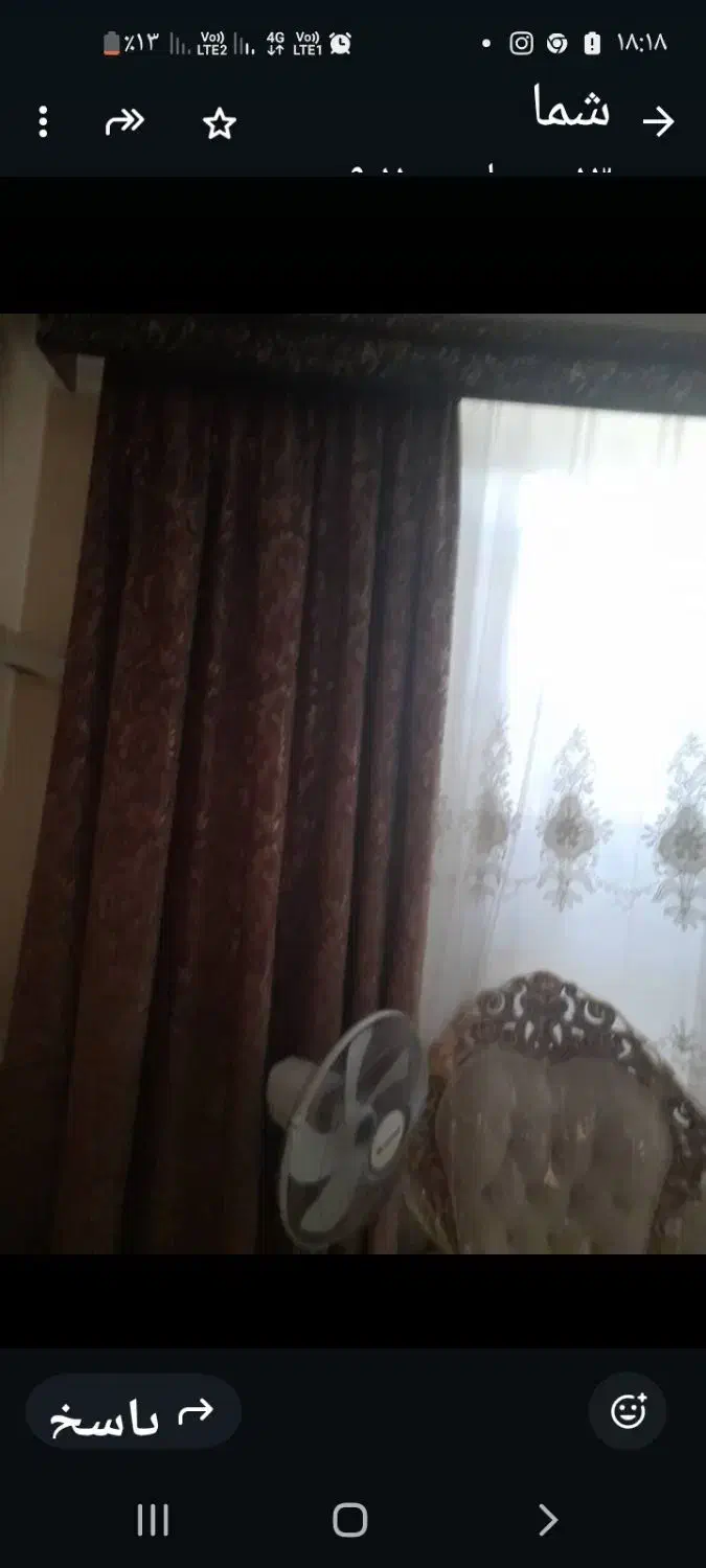 پرده مخمل طرح دار درحد نو|پرده، رانر، رومیزی|اهواز, کوی مهدیس|دیوار