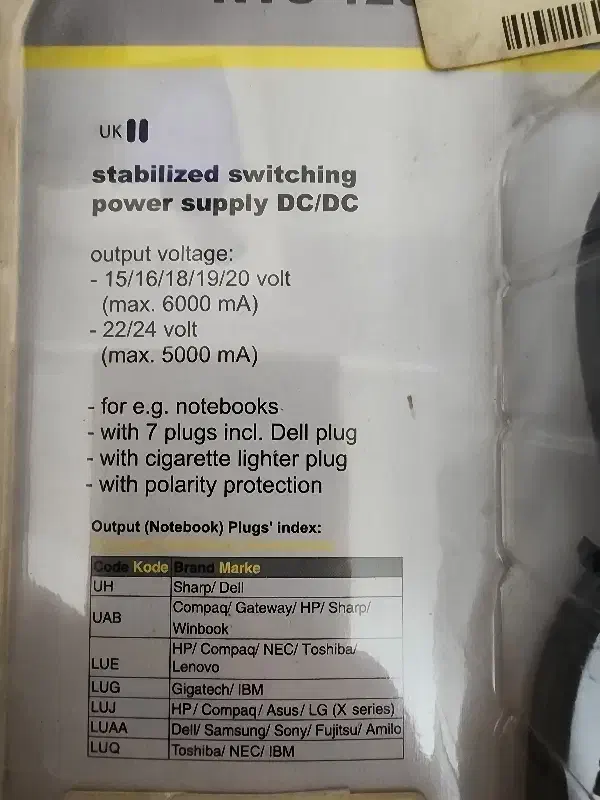 شارژر لپتاپ مخصوص خودرو و کمپر 120w|قطعات و لوازم جانبی رایانه|تهران, صادقیه|دیوار