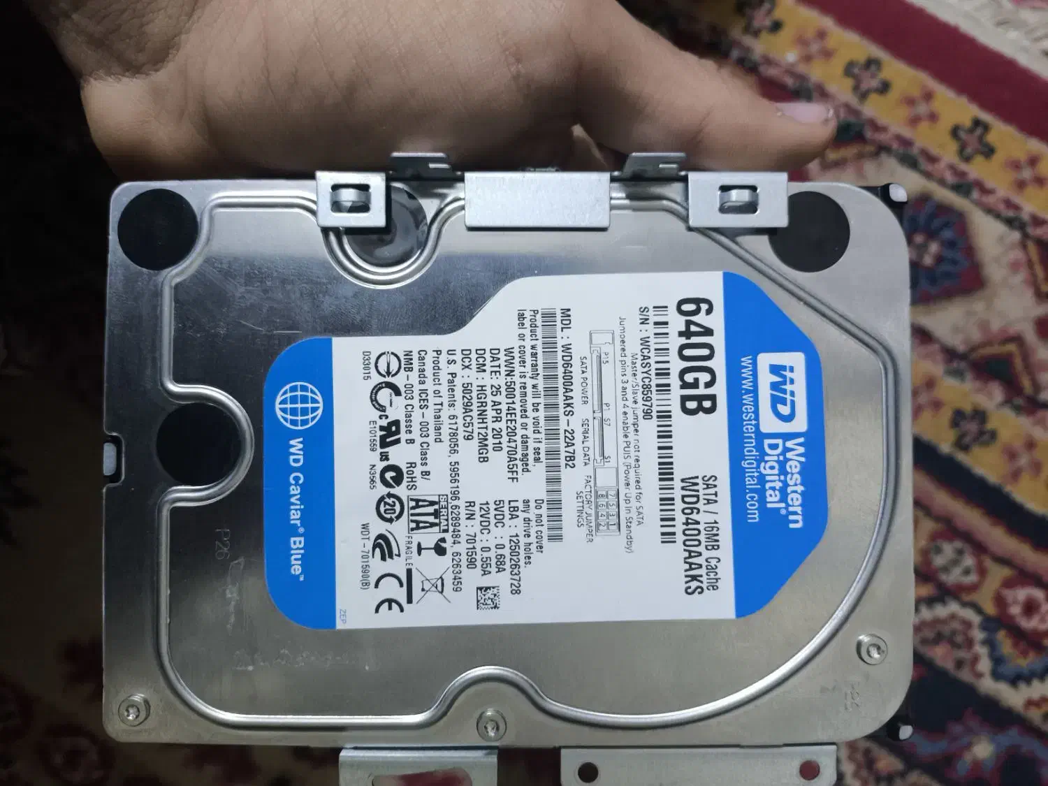 هارد اینترنال ۶۴۰ گیگ سالم|قطعات و لوازم جانبی رایانه|بندرعباس, |دیوار