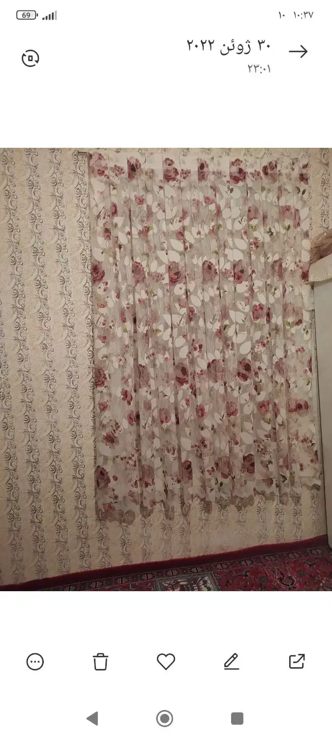 پرده پنجره  توری گلدار زیبا|پرده، رانر، رومیزی|دورود, |دیوار