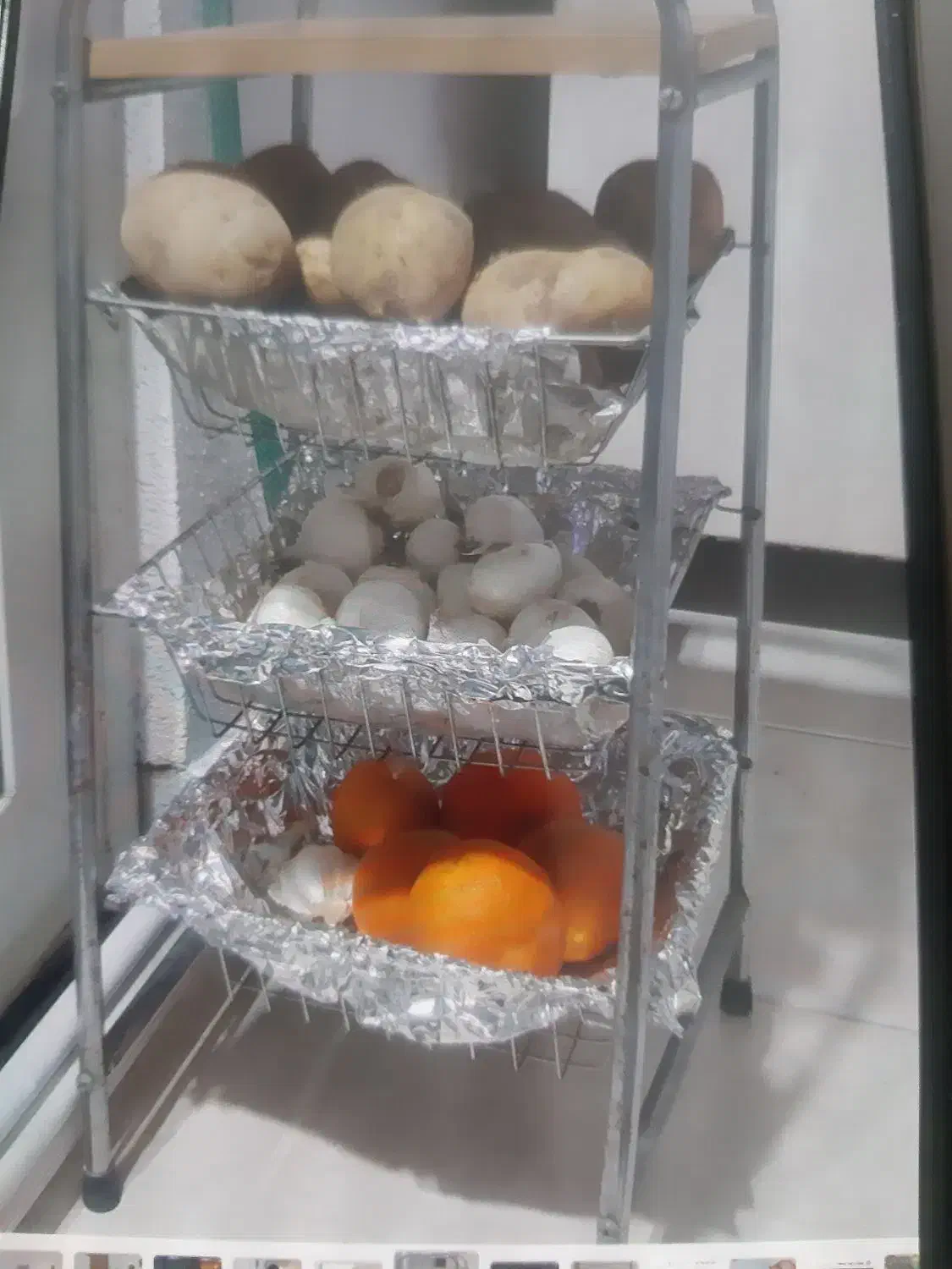 استند سیب زمینی و پیاز|آب‌چکان و نظم‌دهنده ظروف|گرگان, |دیوار