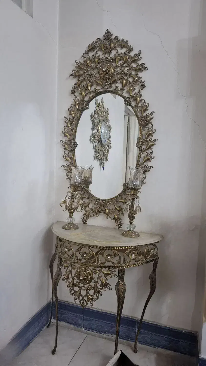 آینه کنسول برنز|بوفه، ویترین، کنسول|ملارد, |دیوار