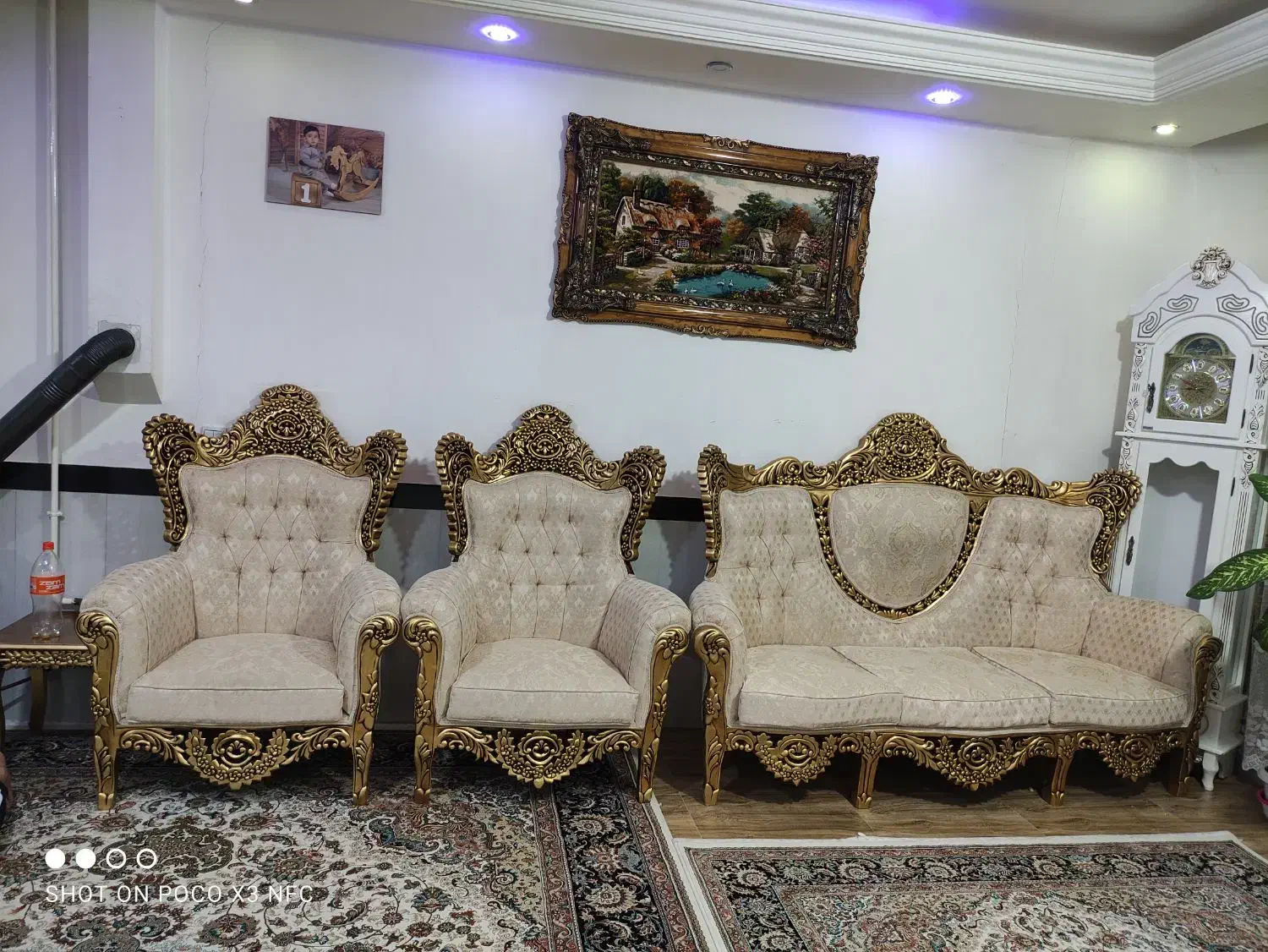 مبل سلطنتی 9 نفره|مبلمان خانگی و میز عسلی|کامیاران, |دیوار