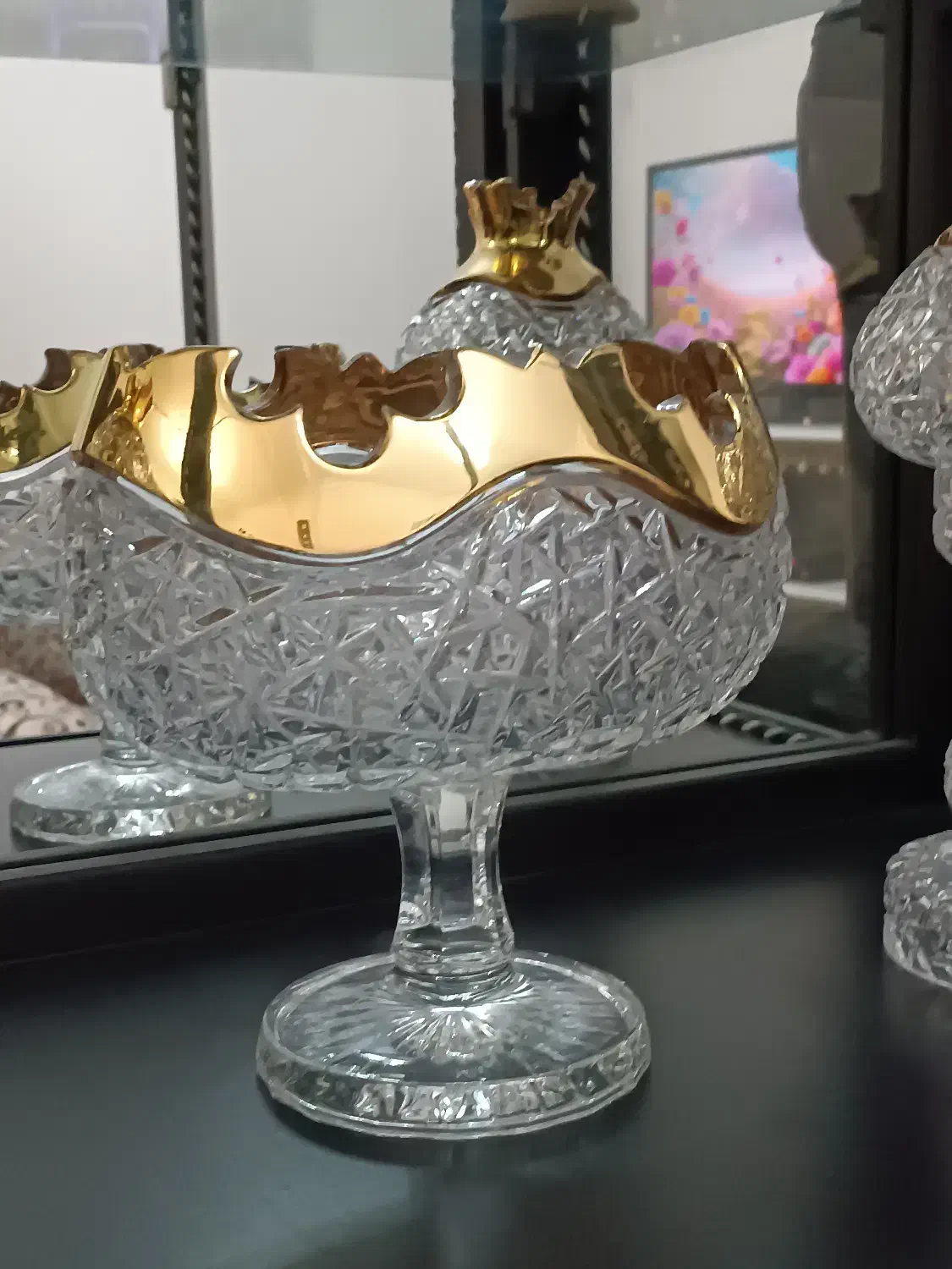 میوه خوری کشکول شمعدان کریستال چک|ظروف سرو و پذیرایی|تهران, تهرانپارس شرقی|دیوار