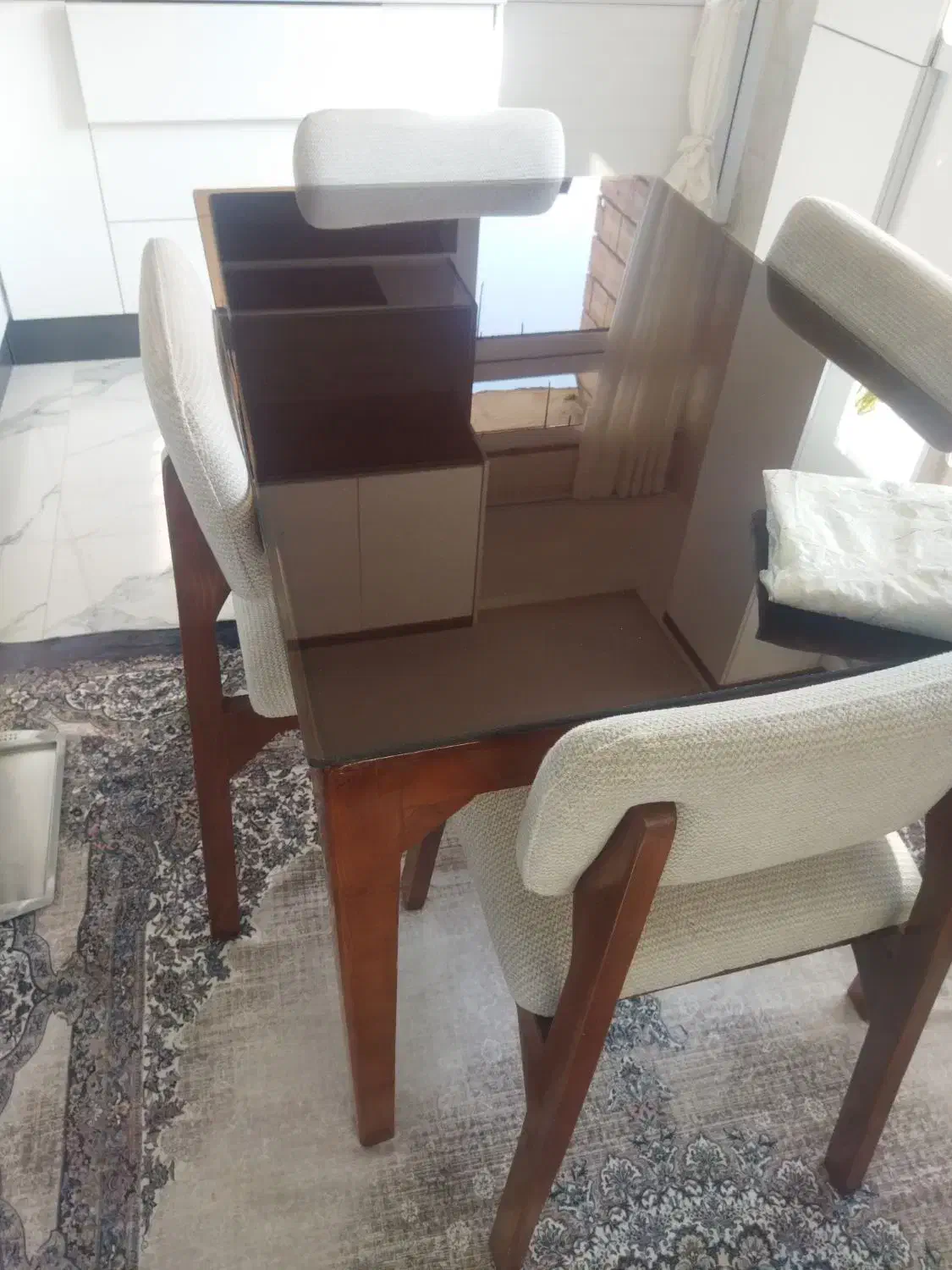 شیشه میز نهار خوری|میز و صندلی غذاخوری|ایلام, |دیوار