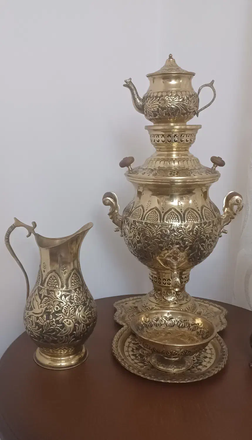 ست ۵تیکه کامل سواربرنجی|سماور، چایساز، قهوهساز|کیش, |دیوار