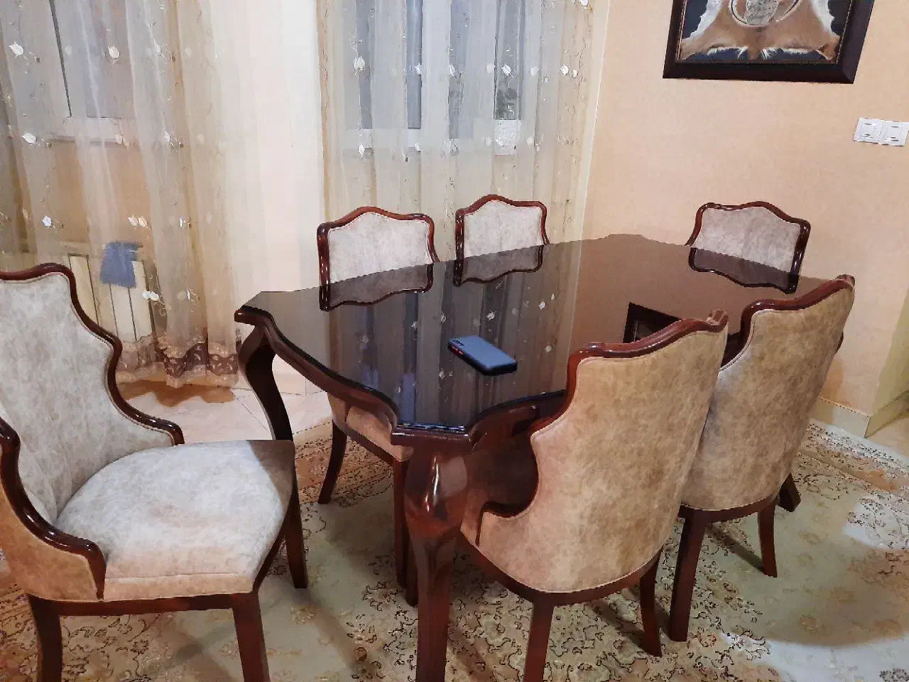 میز ناهارخوری ۶ نفره در حد نو|میز و صندلی غذاخوری|اندیشه, اندیشه فاز ۴|دیوار