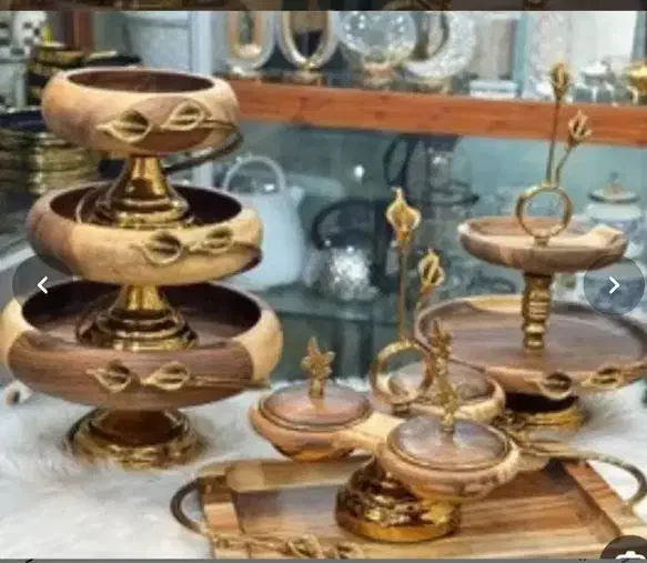 سرویس پذیرایی لیلیوم چوب گردو|ظروف سرو و پذیرایی|آفتاب, |دیوار