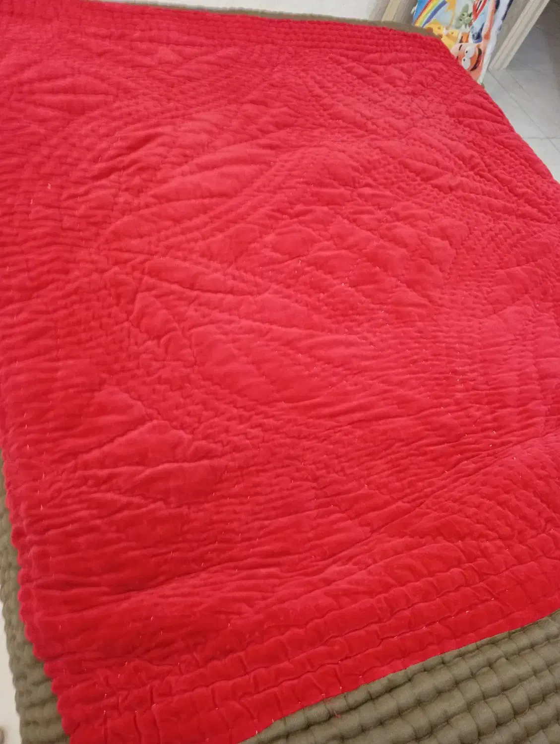 لحاف کرسی پنبه ای مخمل قرمز|رختخواب، بالش، پتو|تهران, شیوا|دیوار