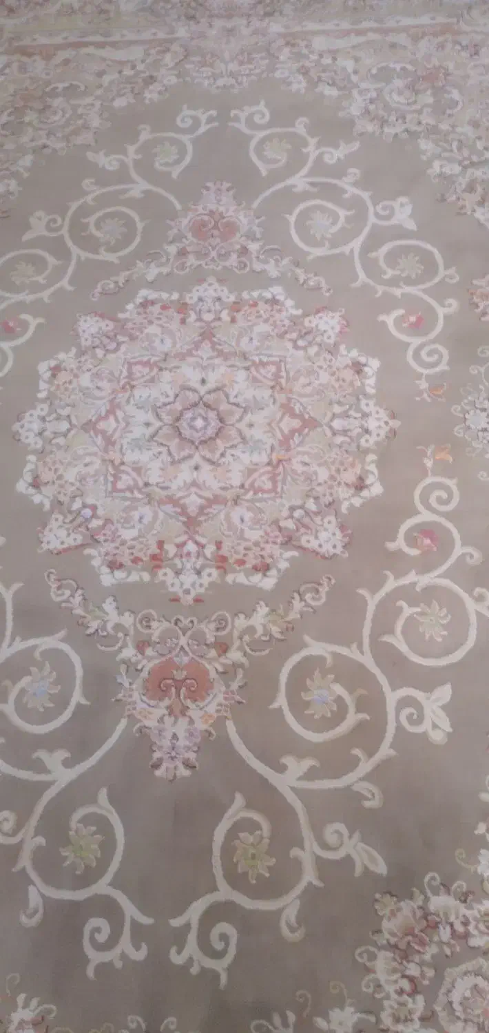 باسلام یک عدد فرش ۶ متری کرمی برجسته سالم|فرش|میانه, |دیوار