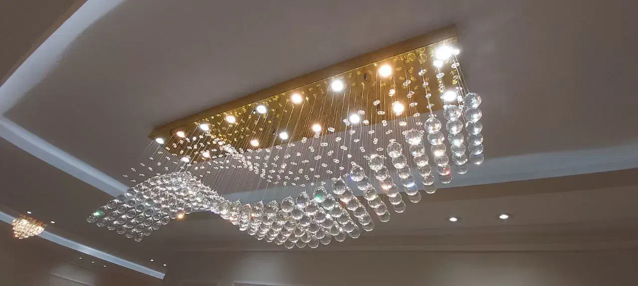 تولید لوستر  ریسه ای(سه بعدی) طرح موج|لوستر و چراغ آویز|اردبیل, |دیوار