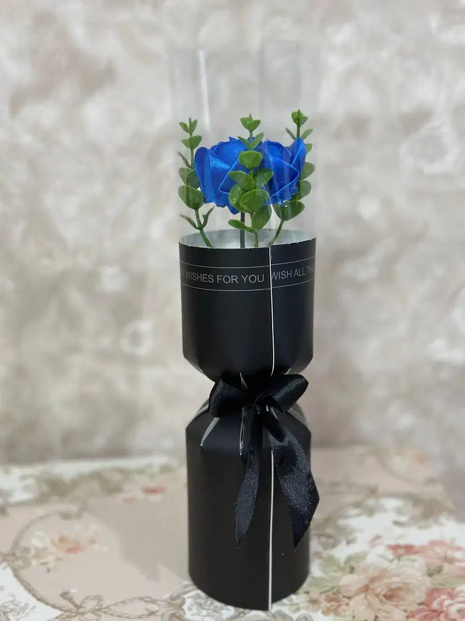 گل رز / روبان ساتن/ تنوع رنگی/ باکس/ بوکت تک شاخه|گل مصنوعی|قدس, هفت جوی|دیوار