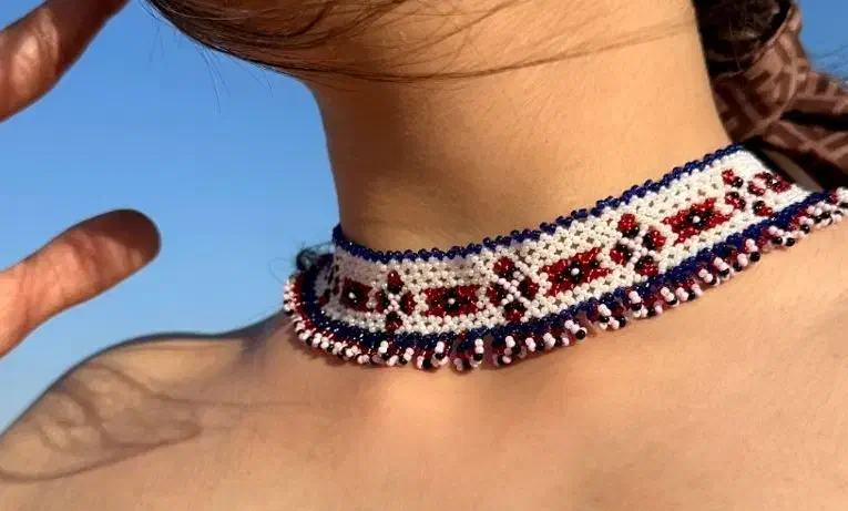 گردنبند منجوقی دستباف|جواهرات|آمل, |دیوار