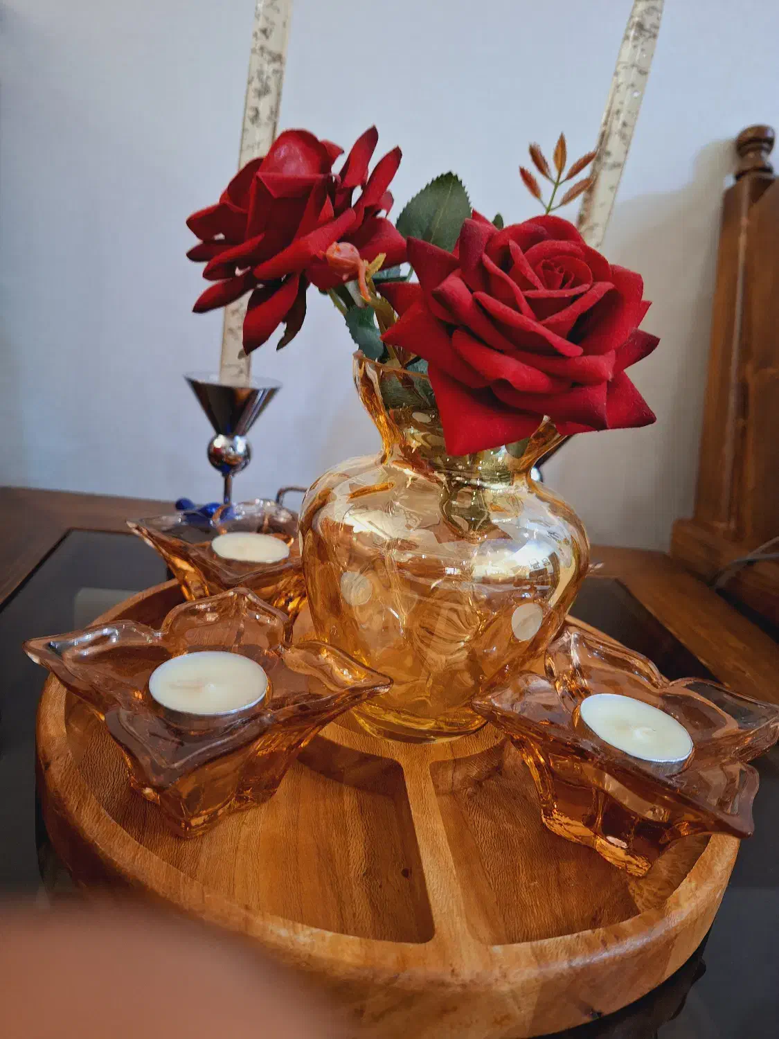 گلدان شیشه ای طلایی|صنایع دستی و سایر لوازم تزئینی|تهران, سازمان برنامه جنوبی|دیوار