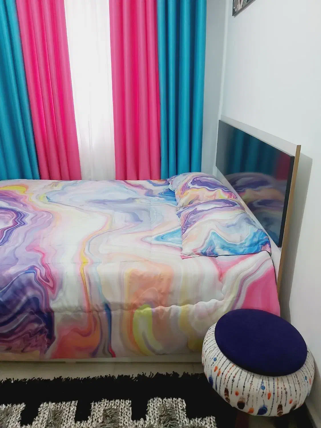 تخت ۲نفره به همراه میزتوالت کشویی وروتختی|تخت و سرویس خواب|بندر انزلی, پردیس|دیوار