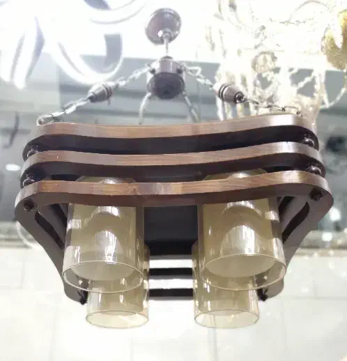 لوستر چوبی نو زیر قیمت|لوستر و چراغ آویز|اصفهان, بهارستان|دیوار