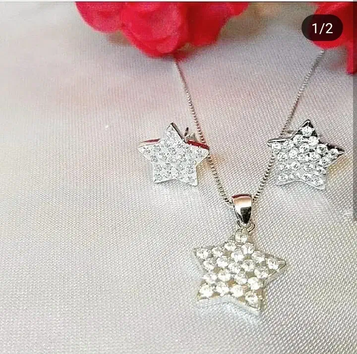 انگشتر گردنبند گوشواره نیم ست نقره|جواهرات|لنگرود, |دیوار