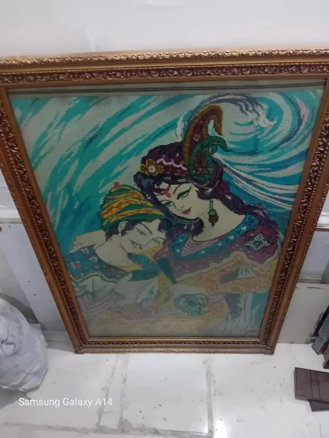 تابلو کوبلنی لیلی و مجنون قاب ملایر|صنایع دستی و سایر لوازم تزئینی|هشتگرد, شهرک گلخانه|دیوار