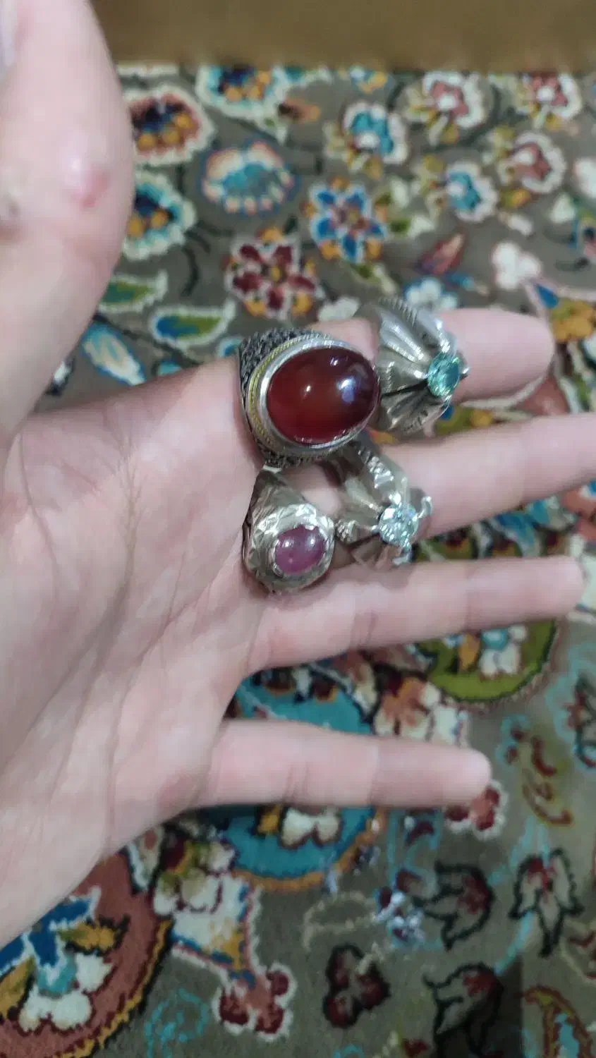 ۴تا انگشتر های نقره دستساز همگی یکجا فقط گرمی ۱۷۰|جواهرات|تهران, آرژانتین|دیوار