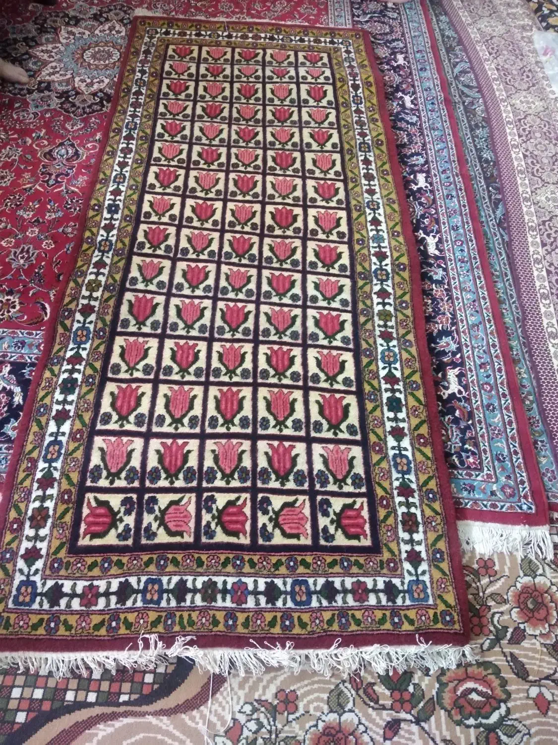 قالی دستبافت(کناره)|فرش|لاران, |دیوار