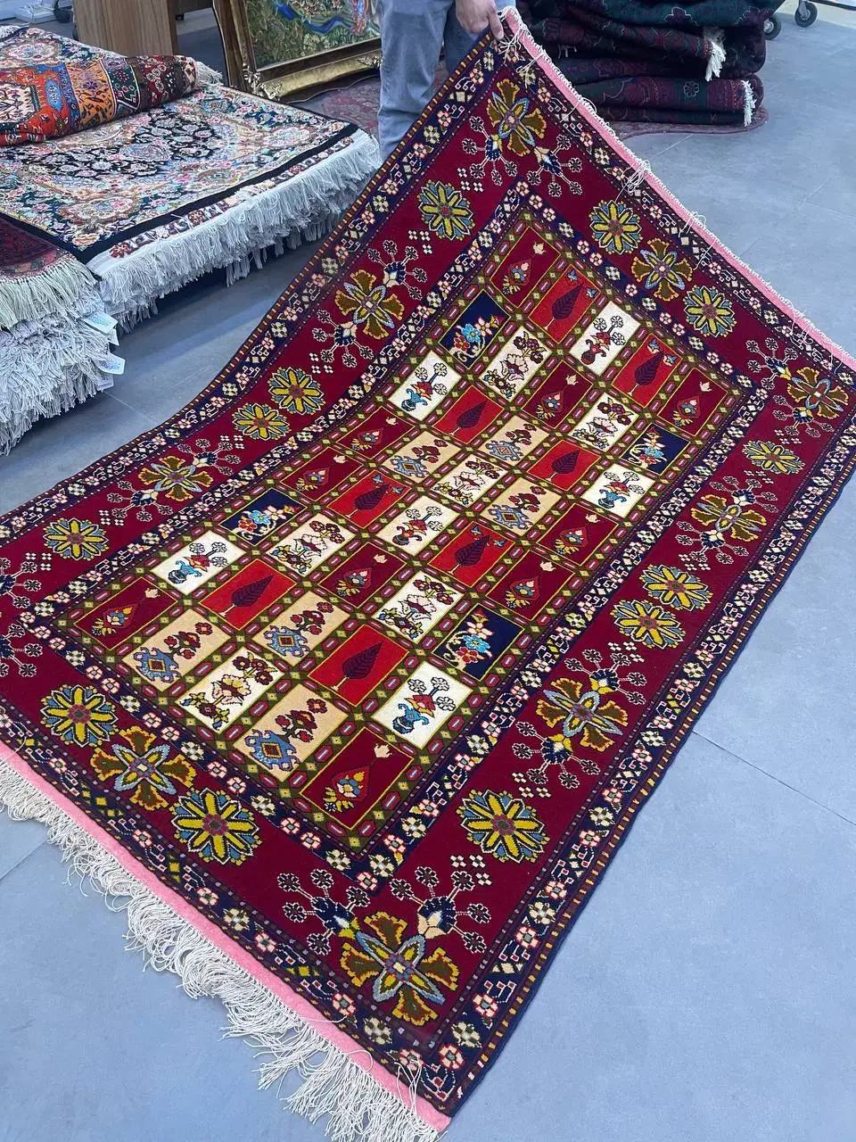 فرش دستباف (بساک)۳ متری نقشه بختیار چله ابریشم|فرش|مشکیندشت, |دیوار