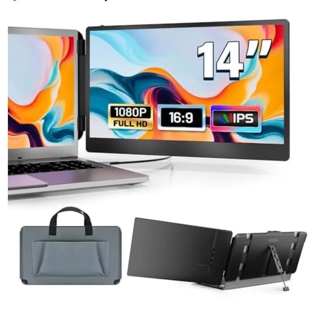 مانیتور سه گانه قابل حمل ۱۴ اینچ تاشو|قطعات و لوازم جانبی رایانه|تهران, شهرک چیتگر|دیوار
