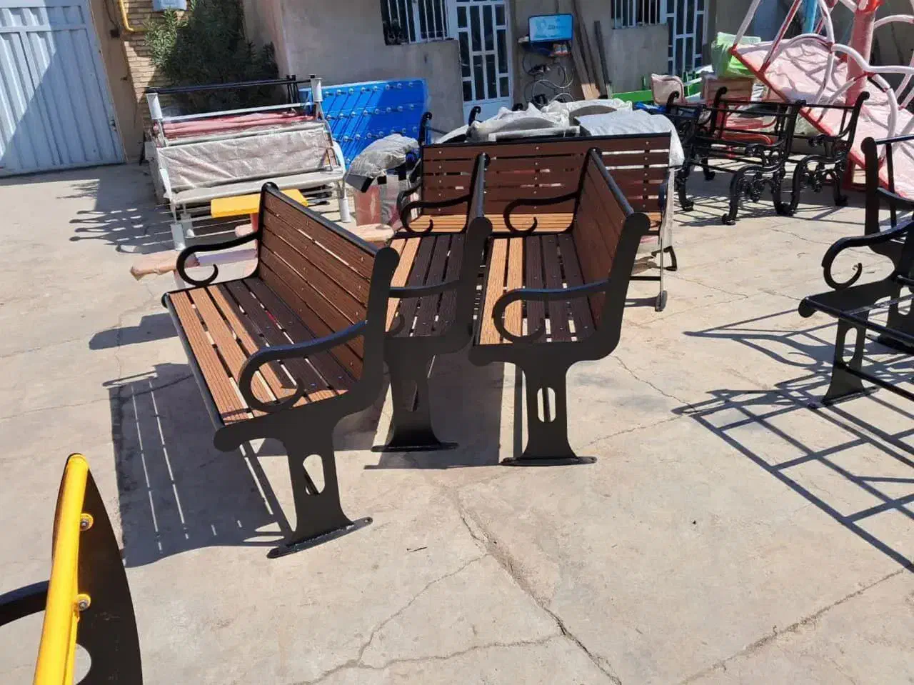 نیمکت ترکیبی فلز و پلایوود مدل جدید|صندلی و نیمکت|ساری, |دیوار