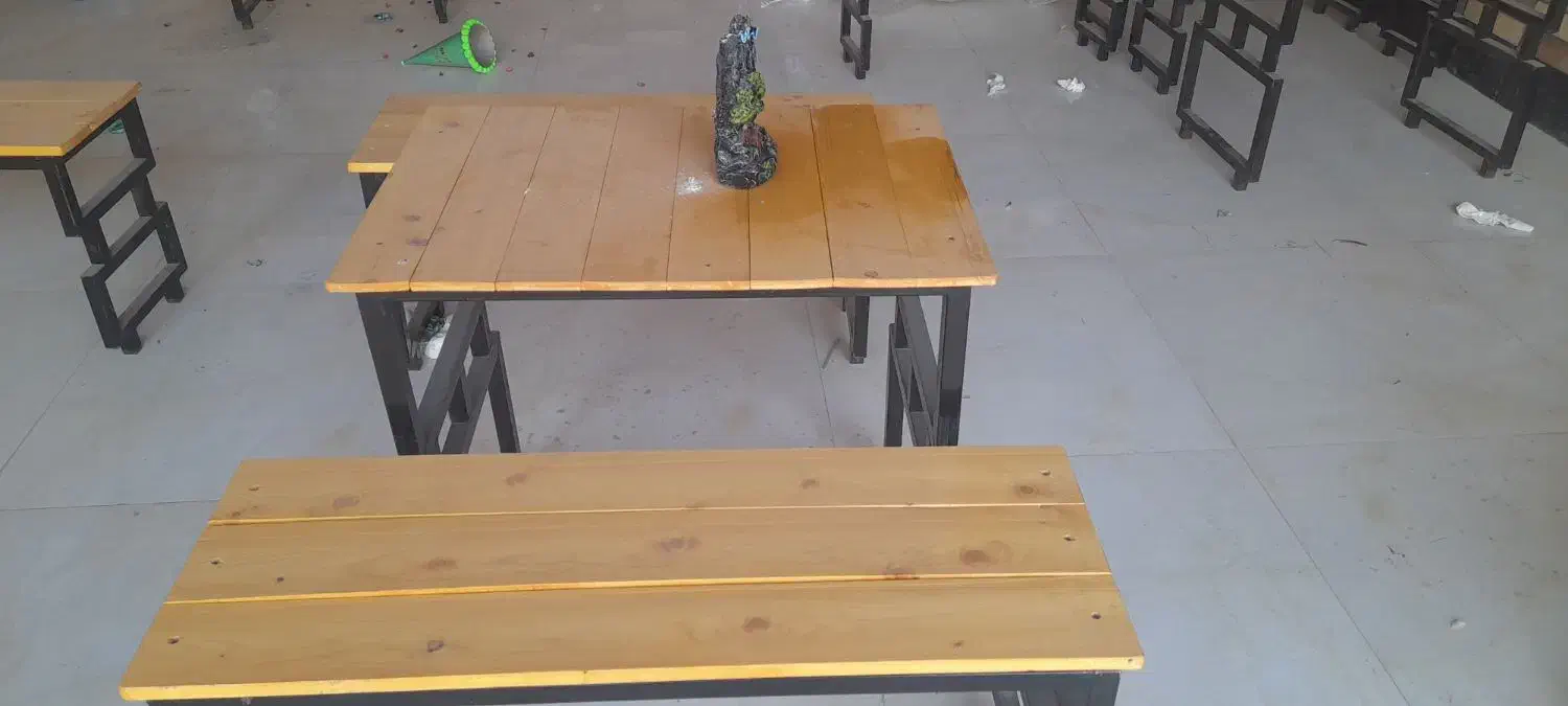 میز ونیمکت چوبی پایه فلزی|صندلی و نیمکت|شاهین‌شهر, خانه کارگر|دیوار