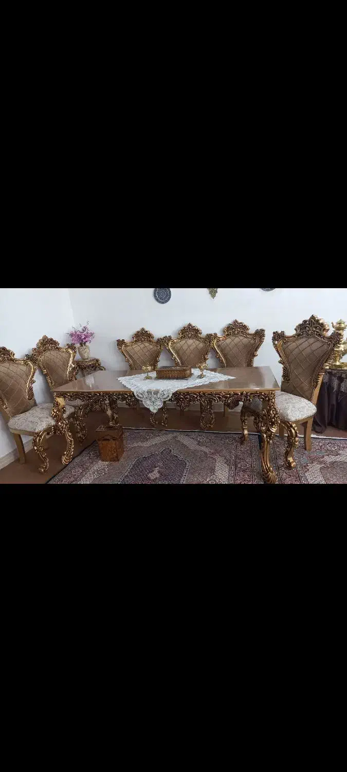 نهار خوری ۶ نفره مدل سلطنتی نو|میز و صندلی غذاخوری|مشگین شهر, |دیوار