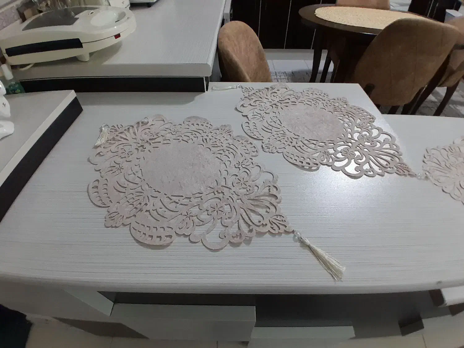 رومیزی ۳ تیکه کالباسی|پرده، رانر، رومیزی|بابل, |دیوار