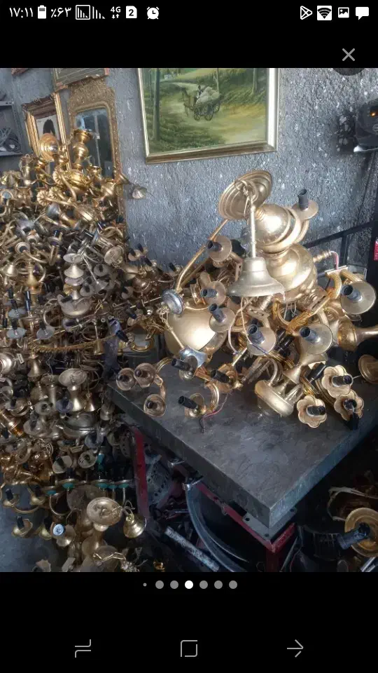 معامله لوسترهای برنجی آب طلا کیلویی ۱۲۰۰|لوستر و چراغ آویز|همدان, |دیوار